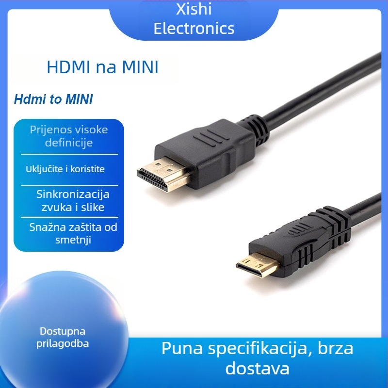 Kabel Micro HDMI na Mini HDMI za kamere – 4K kompatibilan, bakreni vodič, XS-103, duljine 0,2–5 m