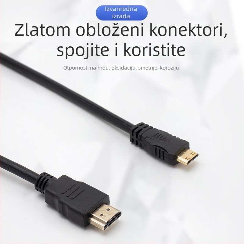 Kabel Micro HDMI na Mini HDMI za kamere – 4K kompatibilan, bakreni vodič, XS-103, duljine 0,2–5 m