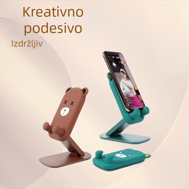 Sklopivi držač za telefon i tablet, s dizajnom crtić, podesiv i lagan za nošenje