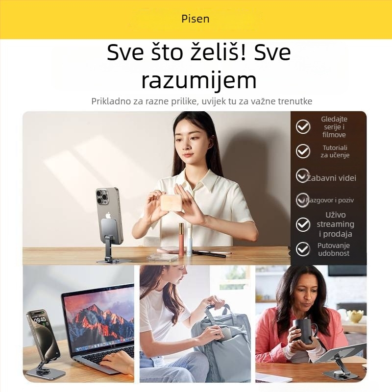 Stolni držač za telefone i tablete – Marka Pinsheng, aluminijska legura, model Lp-zj49