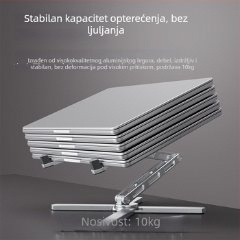 Multifunkcionalni držač za prijenosno računalo: rotirajući, podesiv po visini, sklopiv i odvojiv, kompatibilan sa svim modelima prijenosnih računala