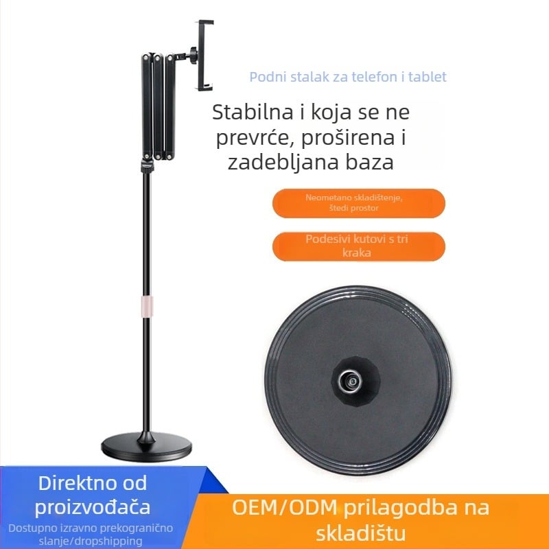 Zeli BX-N01 sklopiva teleskopna podna držač za telefon i tablet – podesiva pored kreveta