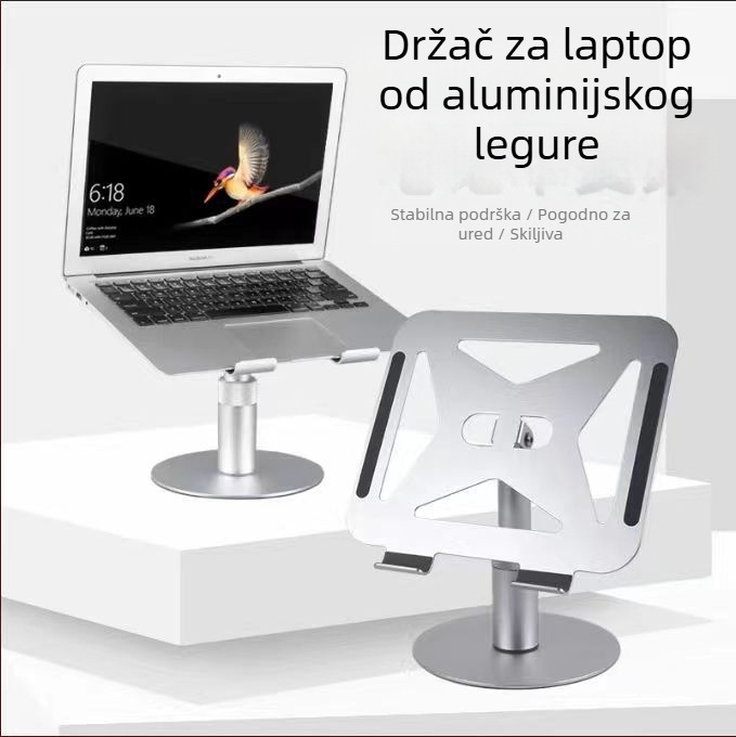 Aluminijski nosač za tablet/Laptop, prilagodljiv, sklopiv, 360° rotacija, model TXF010, težina 0,88 kg