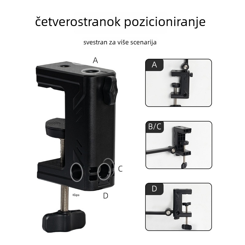 Prilagodljivi stolni držač za tablet s teleskopskim ramenom i I-oblikom baze