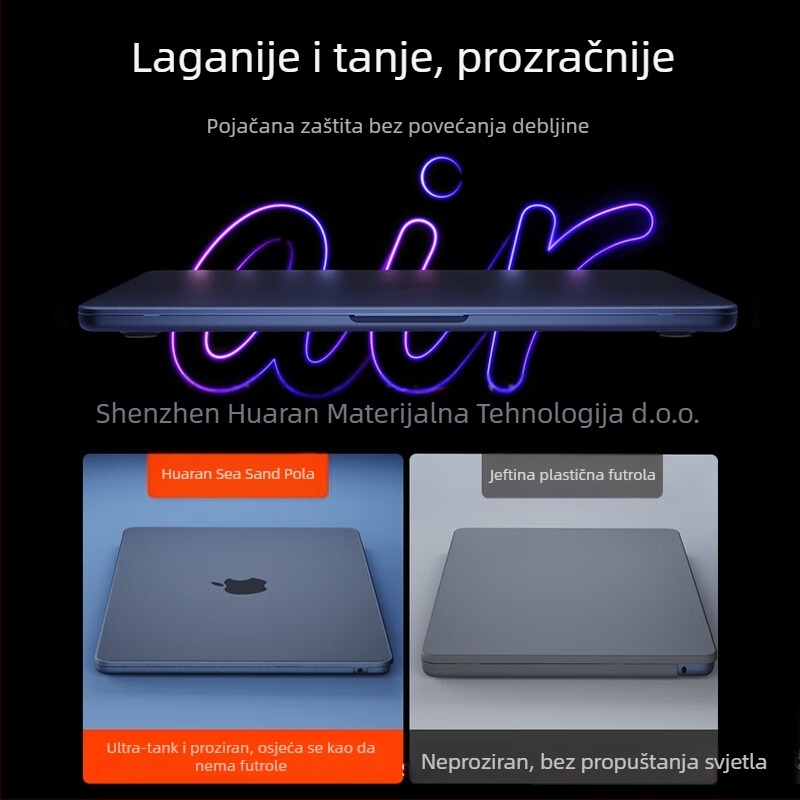 HUARAN zaštitno kućište za MacBook Pro i Air — plastično kućište prijenosnog računala