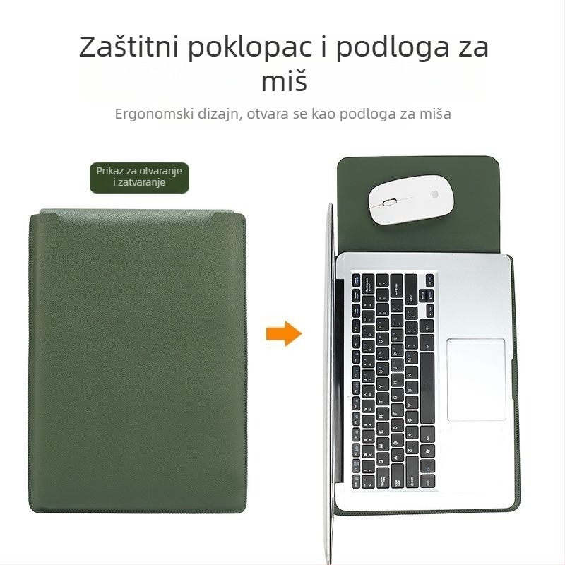Laptop zaštitna futrola s PVC vanjštinom i podstavnim sintetičkim kožom; vodootporna, otporna na habanje, otporna na potres; mogućnost prilagodbe logotipa.