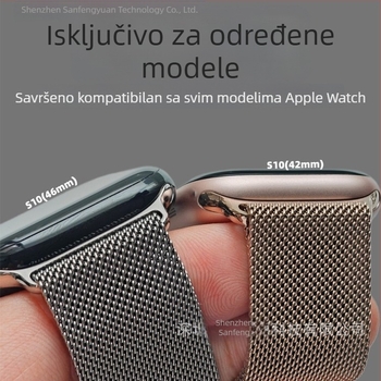 Milaneški remen s CNC konektorom za Apple Watch S10 i iWatch S9, magnetska kopča