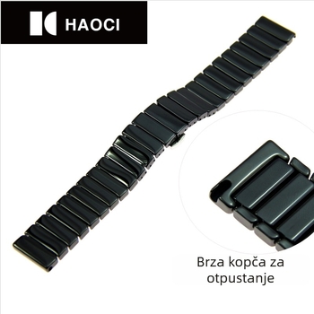 Keramički remen za sat s mehanizmom brzog oslobađanja, težina 100 g, kompatibilan s Huawei Watch 2, Samsung S2/S3/S4, TicWatch 1/2, Huami i Mi pametnim satovima