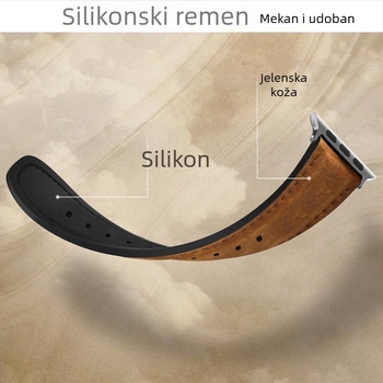 Remen Apple Watch 22 mm za generacije 1–9, silikon koža s teksturom Crazy Horse, magnetska kopča