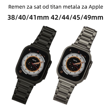 Remen za Apple Watch Ultra3, titanijeva legura, 38/42 mm, plosnata kopča u obliku I