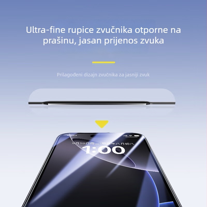 Staklena zaštita zaslona za iPhone 14 Pro Max s anti-refleksijskim premazom, HD jasnost, otporno na prašinu, otiske prstiju, otpornost na pad.