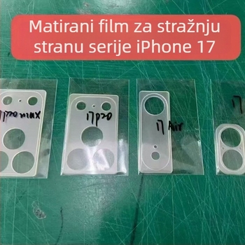 Stražnji zaštitnik za iPhone 17 Pro Max — film za leću, kaljeno staklo, mat završetak, HD, otporno na eksplozije (osnova okvira leće)