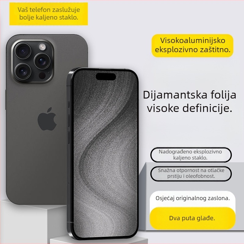Cosin kaljeno staklo zaštitnik zaslona za iPhone 14 Plus i iPhone 13 Pro Max — potpuno pokriće zaslona, zaštita od padova, anti-odsjaj, anti otisci prstiju, HD