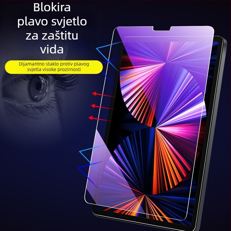 Zaštitno staklo od kaljenog stakla za zaslon iPad 9. generacije, iPad Air 5, iPad Pro 11, iPad Pro 12.9 iPad mini 6 – puna zaštita, otporan na otiske prstiju, HD