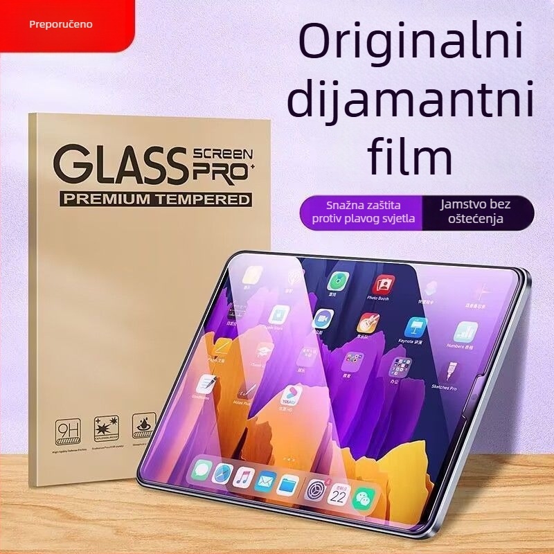 Zaštitno staklo zaslona za iPad Air 5 – potpuno pokriće, HD, anti otisci prstiju, anti plavo svjetlo