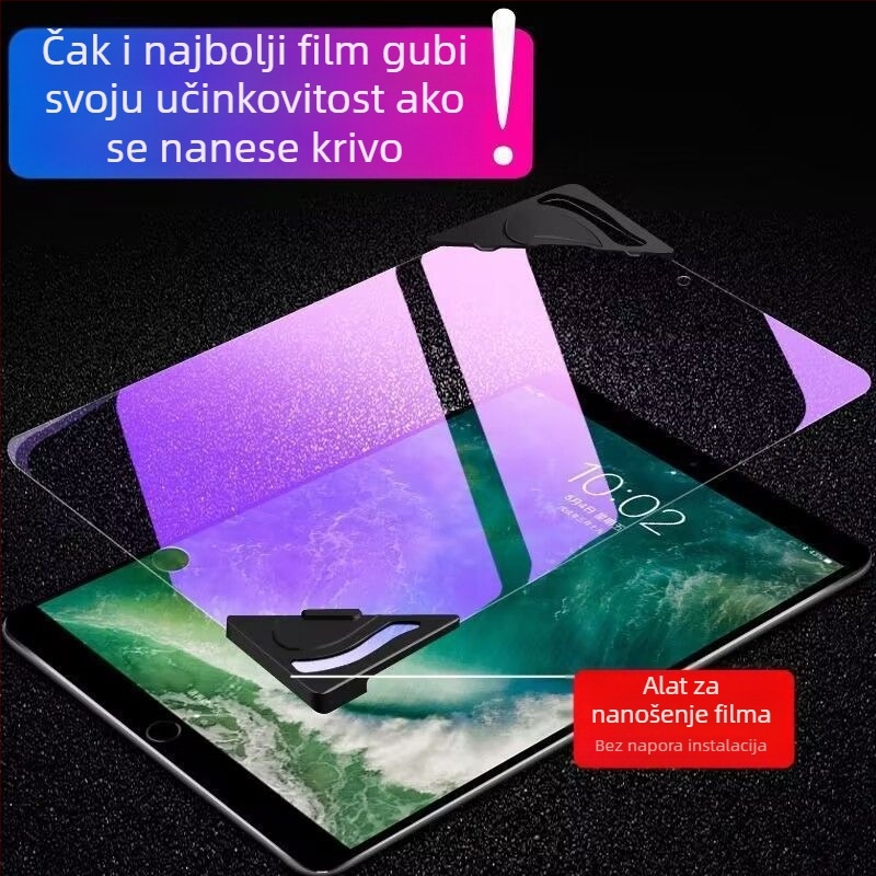 Zaštitno staklo zaslona za iPad Air 5 – potpuno pokriće, HD, anti otisci prstiju, anti plavo svjetlo