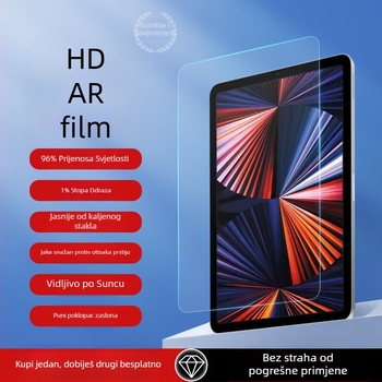 Zaštitni film za zaslon Apple iPad 12,9 inča – PET film, frontalni film, HD jasnoća, antibakterijski, otisci prstiju