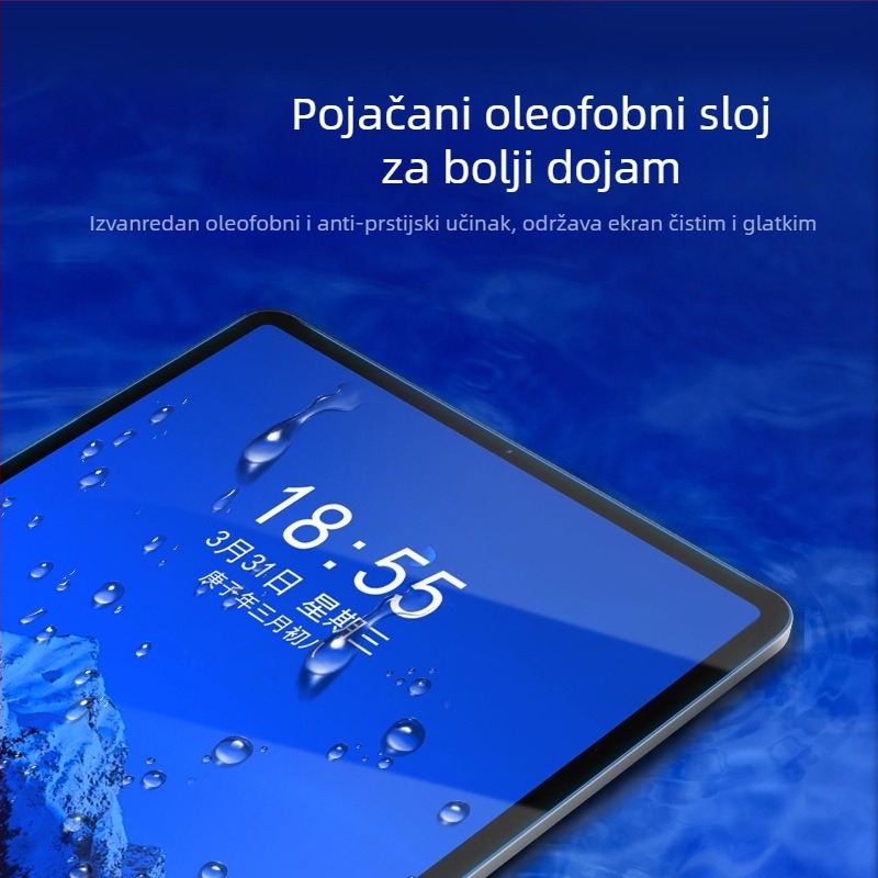 Zaštitni film za zaslon Apple iPad 12,9 inča – PET film, frontalni film, HD jasnoća, antibakterijski, otisci prstiju
