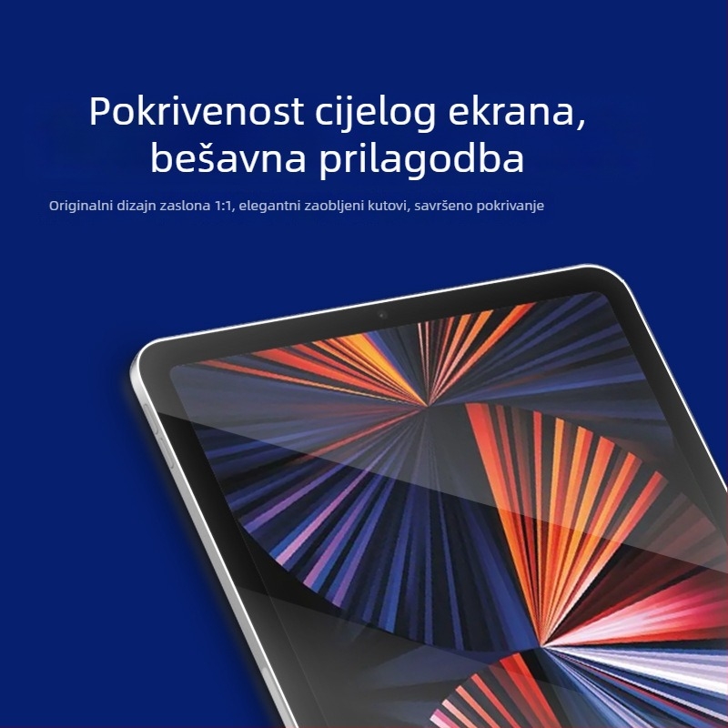 Zaštitni film za zaslon Apple iPad 12,9 inča – PET film, frontalni film, HD jasnoća, antibakterijski, otisci prstiju
