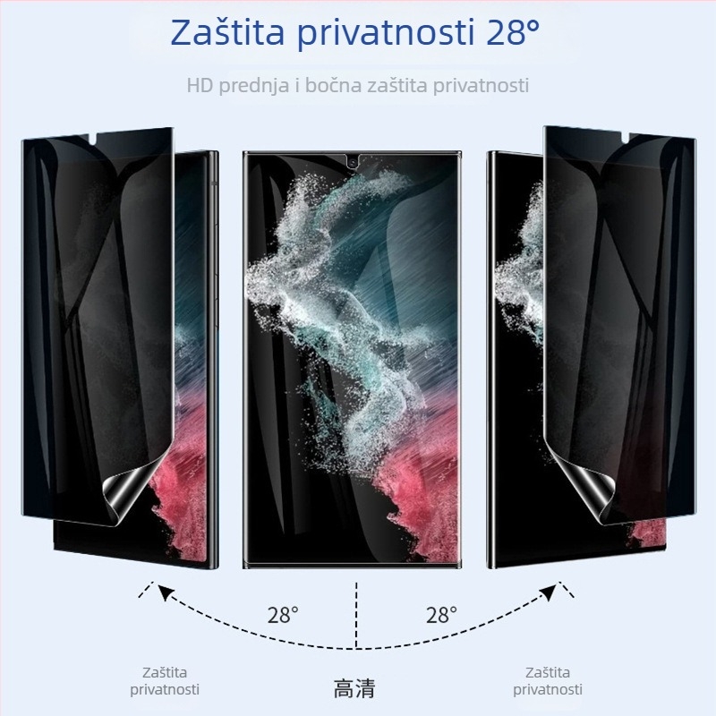 Apple iPhone zaštita zaslona za privatnost - prednja folija od kaljenog stakla, HD jasnoća, anti‑otisak, anti‑peep, strojna obrada