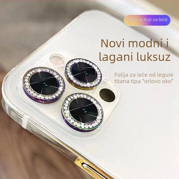 Prsten za zaštitu kamere s metalnim dijamantnim ukrasima za iPhone 14 Pro Max i iPhone 16 Pro Max