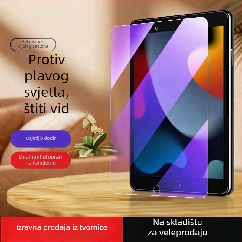 VIP stakleni zaštitnik zaslona za iPad 10,2 inča - kompatibilan s iPad 2021, iPad Air 5 (2022) iPad mini 5/6 - potpuno prekrivanje