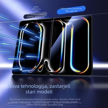 Zaštitno staklo zaslona od kaljenog stakla za iPad Air 6 i iPad Pro (2018–2022) – visoka jasnoća, anti-otisak prsta, anti-plavo svjetlo