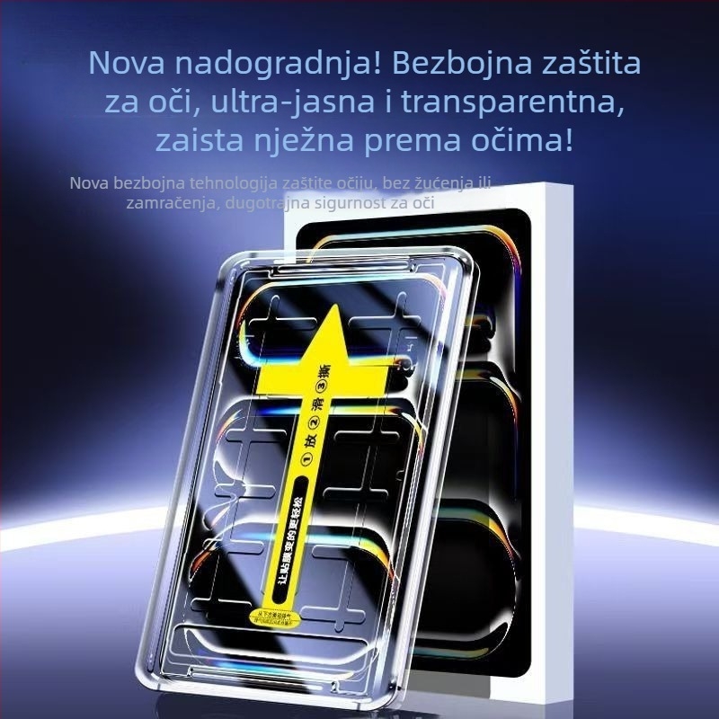 Zaštitno staklo zaslona od kaljenog stakla za iPad Air 6 i iPad Pro (2018–2022) – visoka jasnoća, anti-otisak prsta, anti-plavo svjetlo