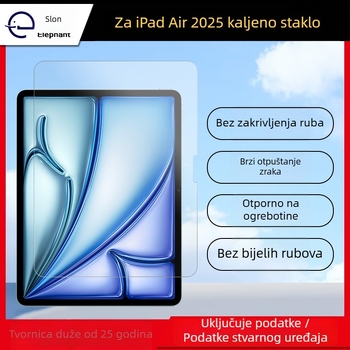 Kaljeno staklo zaštitnik zaslona za iPad Air 7 – HD jasnoća, otporan na ogrebotine, otporan na otiske prstiju, prednje staklo, staklo s visokim udjelom aluminija