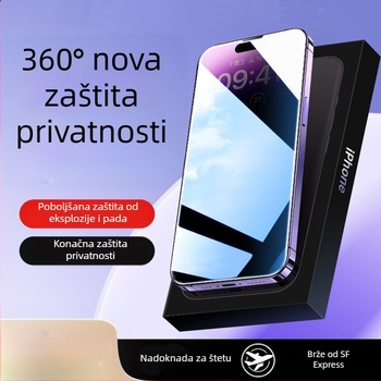 Za iPhone 17 seriju: zaštitno staklo za cijeli zaslon, privatnost, antišpijun, antiotisak prstiju, anti-plava svjetlost, HD, otporno na prašinu
