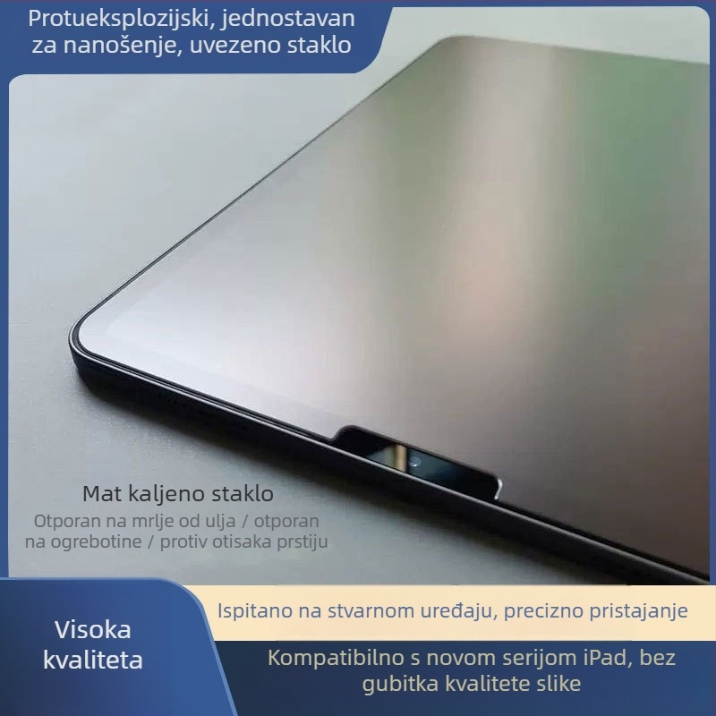 Zaštitno staklo za iPad Air 2025, 11 inča, mat, izuzetno tanko, protiv otisaka prstiju, protiv plavog svjetla, otporno na padove