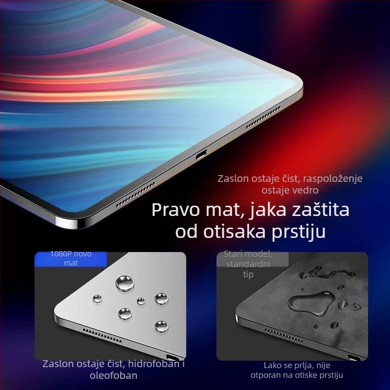 Zaštitno staklo za iPad Air 2025, 11 inča, mat, izuzetno tanko, protiv otisaka prstiju, protiv plavog svjetla, otporno na padove