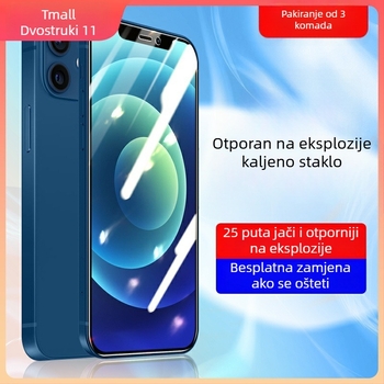 Staklena zaštita zaslona za iPhone 12/12 Pro — potpuno pokrivanje, prednji zaštitni film, visoka jasnoća, otporna na padove
