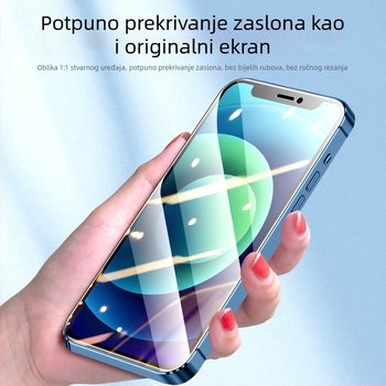 Staklena zaštita zaslona za iPhone 12/12 Pro — potpuno pokrivanje, prednji zaštitni film, visoka jasnoća, otporna na padove