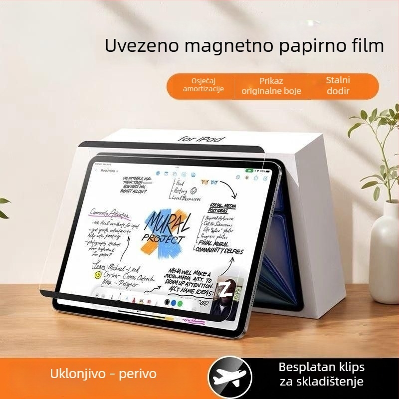 Zaštitna folija za iPad Air 6/5 i iPad 10/9, uklonjivi Pro, mat PET stražnji film