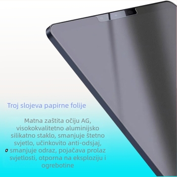 Tvrdo staklo za iPad s prednjom folijom s teksturom papira, otporan na otiske, otpornost na pad, potpuno pokrivanje zaslona