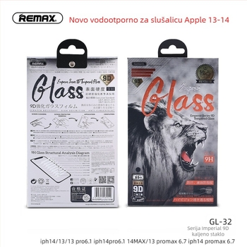 REMAX Emperor 9D kaljeno staklo zaštita zaslona s funkcijom privatnosti za iPhone 14/15/16 seriju, ultra zakrivljeni rub, 0.33 mm