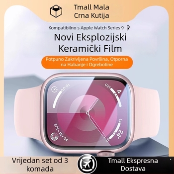 Kaljeno staklo zaštita zaslona za Apple Watch S10/S9/S8 – puna zaštita zaslona