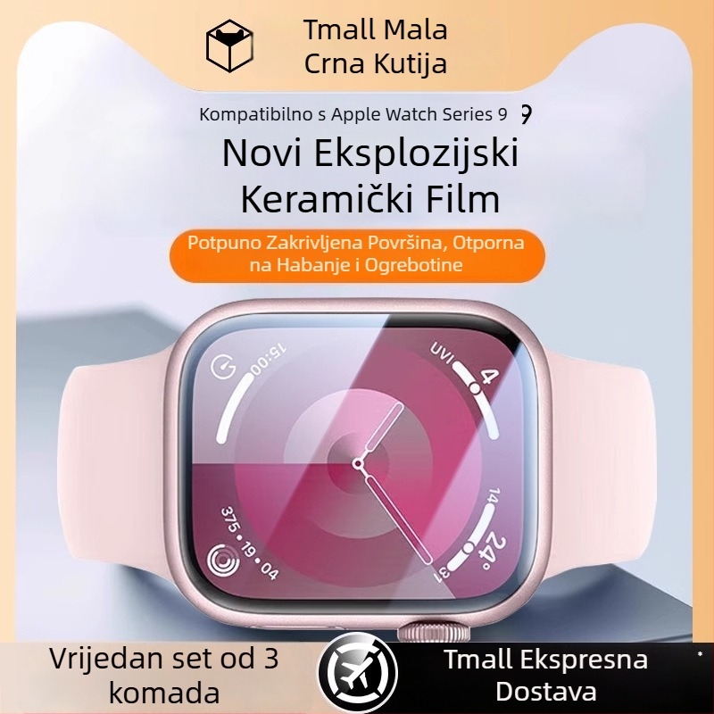 Kaljeno staklo zaštita zaslona za Apple Watch S10/S9/S8 – puna zaštita zaslona
