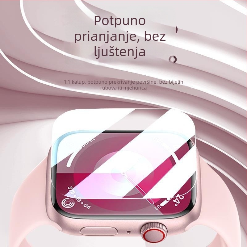 Kaljeno staklo zaštita zaslona za Apple Watch S10/S9/S8 – puna zaštita zaslona
