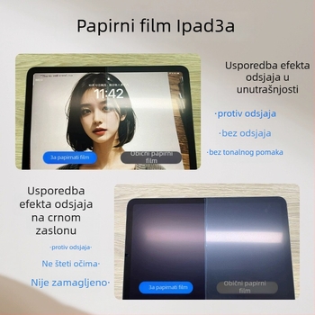 Zaštitna folija za zaslon iPad Pro – papirnati film, 3A razred, anti-refleksija, visoka definicija, zaštita od plavog svjetla
