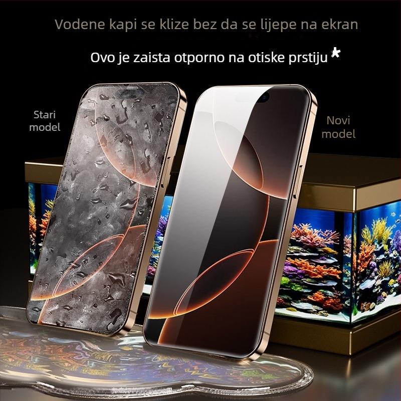 Kaljeno staklo zaštitno za ekran s zaštitom privatnosti za iPhone 17, cijeloplošno pokrivanje, otporno na udarce, otporan na otiske prstiju