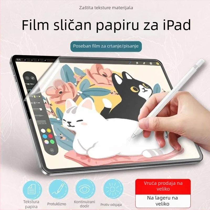 iPad film za pisanje s površinom nalik papiriju — prednja hidrogelna zaštita zaslona za iPad Pro 2020/11, Air 3, Mini 4, Air 5 — HD, otporan na prašinu, otporan na pad, automatska reparacija