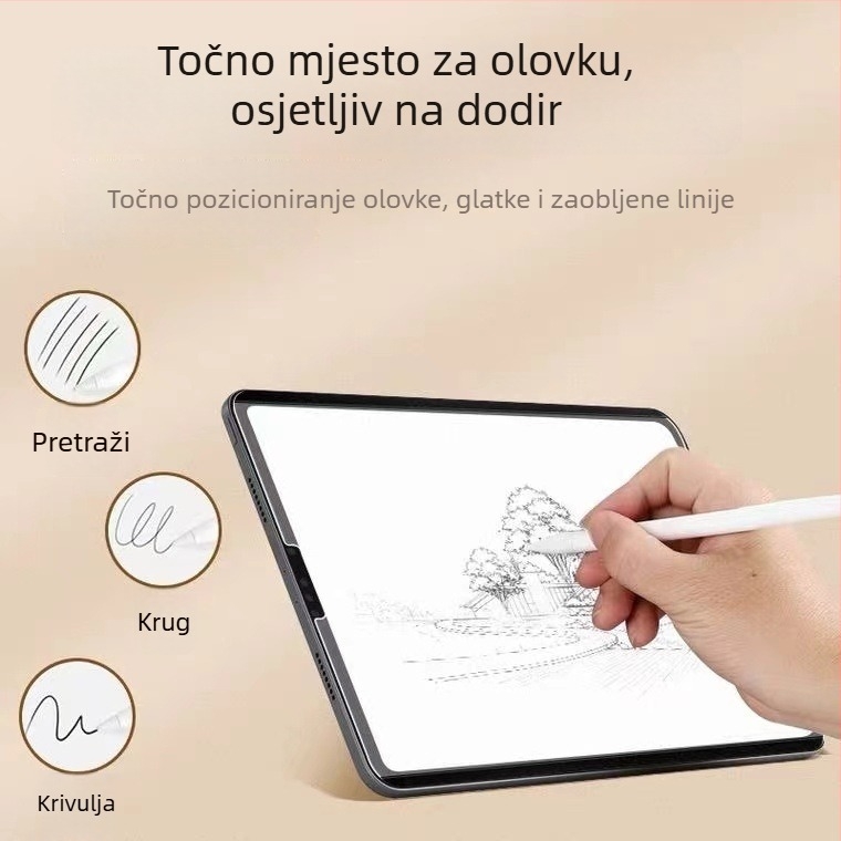 iPad magnetski odvojivi zaštitnik zaslona – PET film, mat, otisci prstiju otpornost, površina nalik papiru, elektrostaticko prianjanje