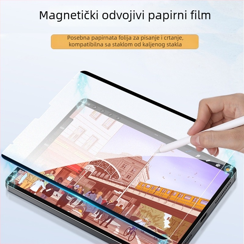 iPad Pro 11 prednji PET film s magnetskim držanjem, dojam papira, mat završetak, otporan na otiske prstiju