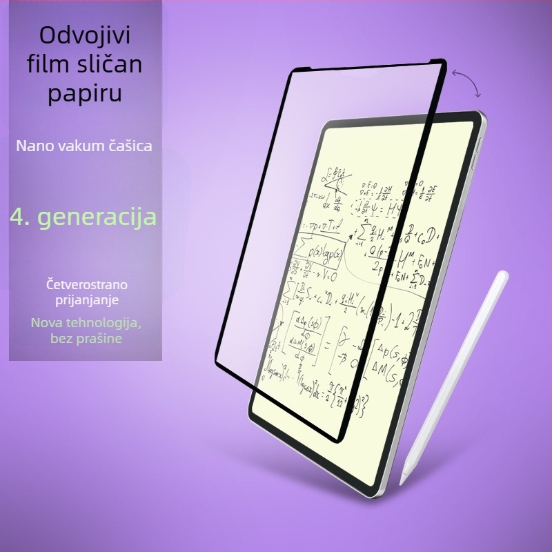 PET prednji film za tablete – mat, otporan na prašinu, otporan na otiske prstiju; kompatibilan s Apple iPad, Huawei MatePad