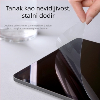 PET film s teksturom papira za iPad — ultra-tanka membrana, mat površina, anti-otisak prstiju, anti-plavo svjetlo, za pisanje i crtanje