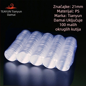 Kutija za novčiće, prozirna plastična okrugla kutija; materijal PS; pakiranje: plastično zapečaćeno; nije dar