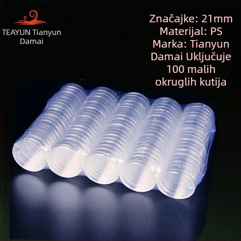 Kutija za novčiće, prozirna plastična okrugla kutija; materijal PS; pakiranje: plastično zapečaćeno; nije dar