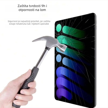 Zaštitnik zaslona s privatnosti za iPad Pro 11 inča – kaljeno staklo, prednja membrana, 360° privatnost, HD, otporan na ogrebotine